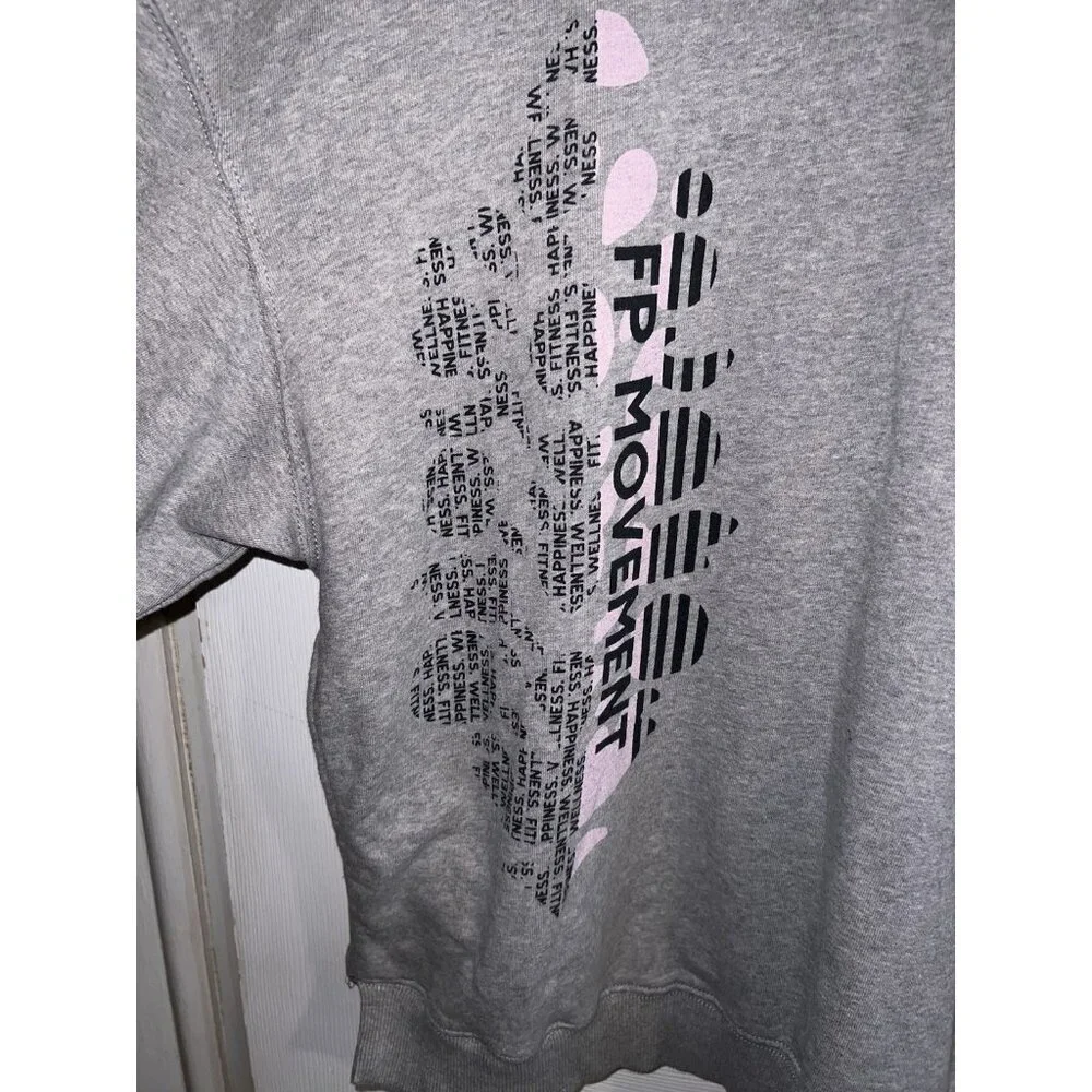 NWOT Free People Movement All Star Logo Oversized Crewneck Pullover Sweatshirt S